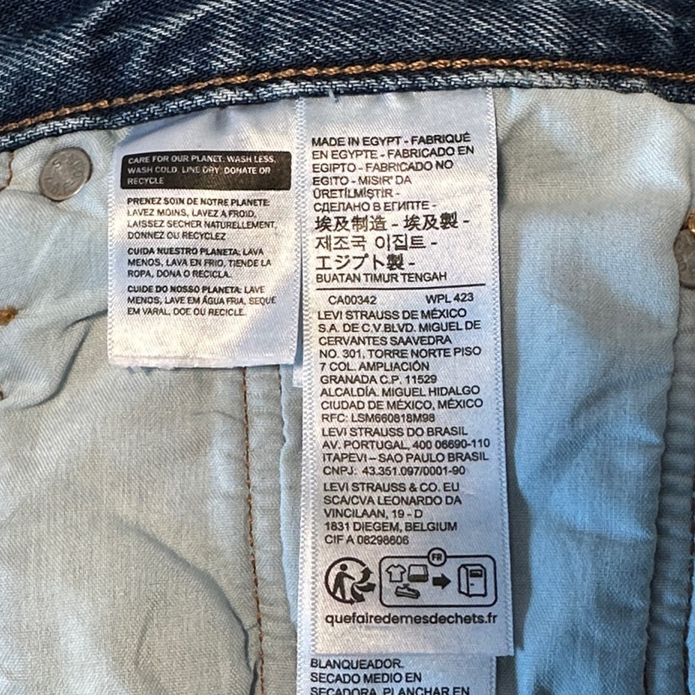 Levi's 501s Blue Distressed Jean Shorts 28 - Picture 5 of 9